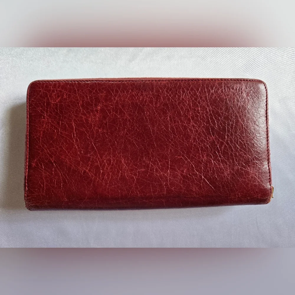 Balenciaga Red Wallet with Gold Accents - Picture 2 of 15